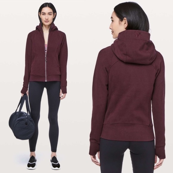 lululemon athletica Tops - Lululemon Scuba Hoodie Bordeaux Size 10